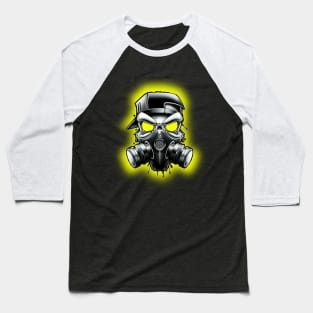 Toxic/Radioactive Skull Gas Mask Baseball T-Shirt